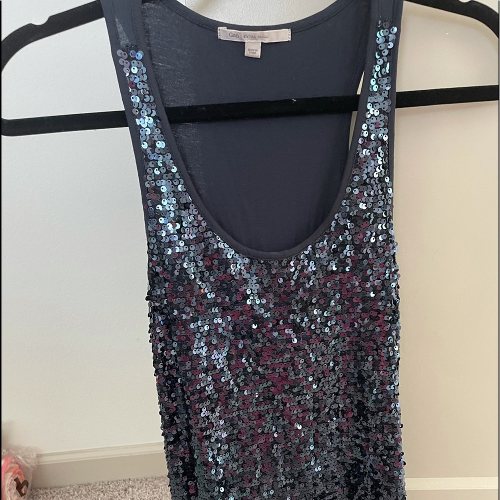 Gap sequin navy blue dressy tank